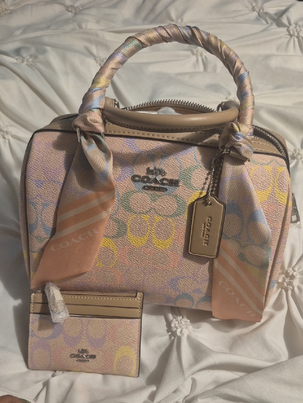 Coach Pastel Rainbow Multi Signature Wallet